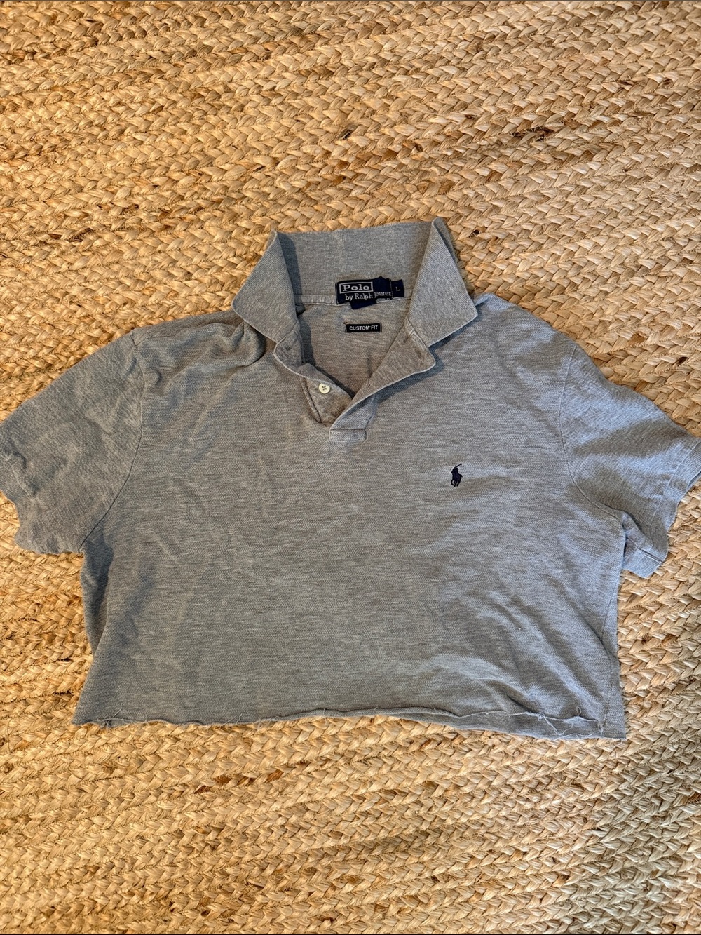 Polo by Ralph Lauren Light Gray Short Sleeve Polo with Navy Pony